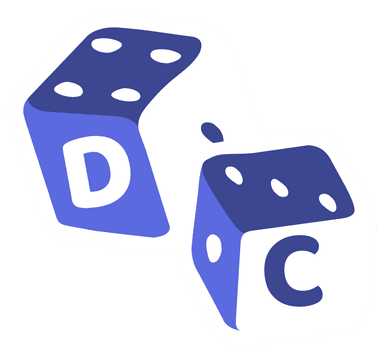 Dicey Combos logo featuring colorful dice - Ultimate dice scoring app for Yahtzee and board games